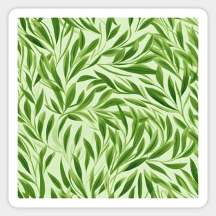 Green Leaves Pattern 24 Sticker